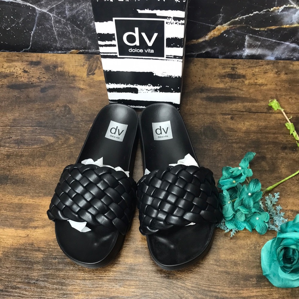 DV Dolce Vita Paddy Pool Slides Black 9M